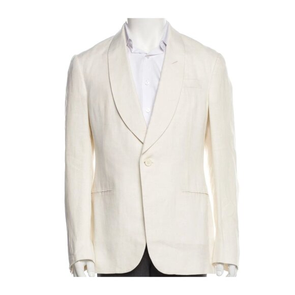 Ralph Lauren Purple Label Other - Ralph Lauren Purple Label Dinner Jacket Blazer 38R Kent Shawl Collar Linen cream